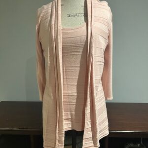 2pc pink tank and cardigan